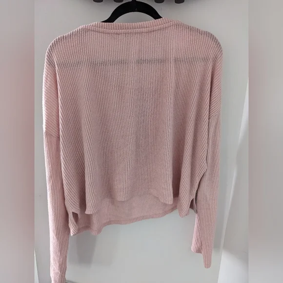 Calvin Klein Pink Ribbed Button-Up - Picture 5 of 8